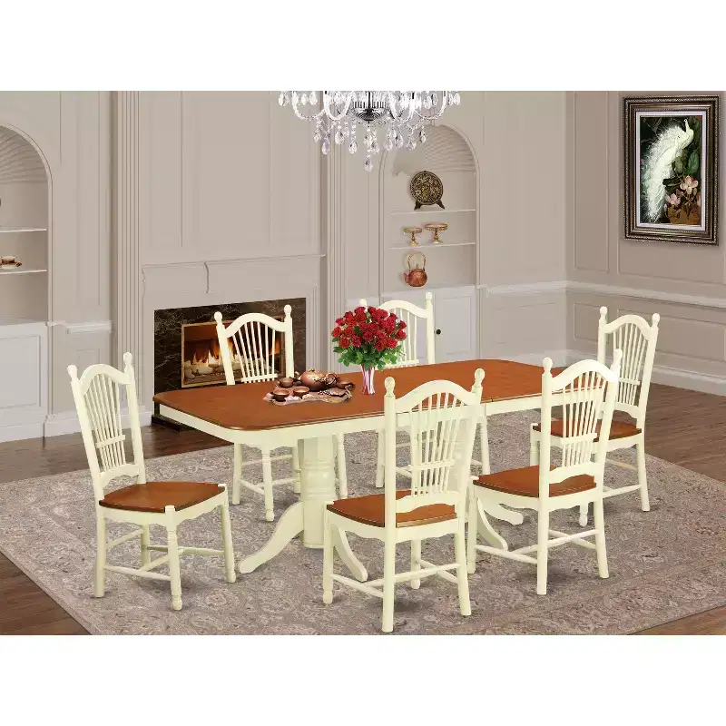 Neo-Classical Dining Set - Table & Chairs for Kitchen, Dining Room, Small Space