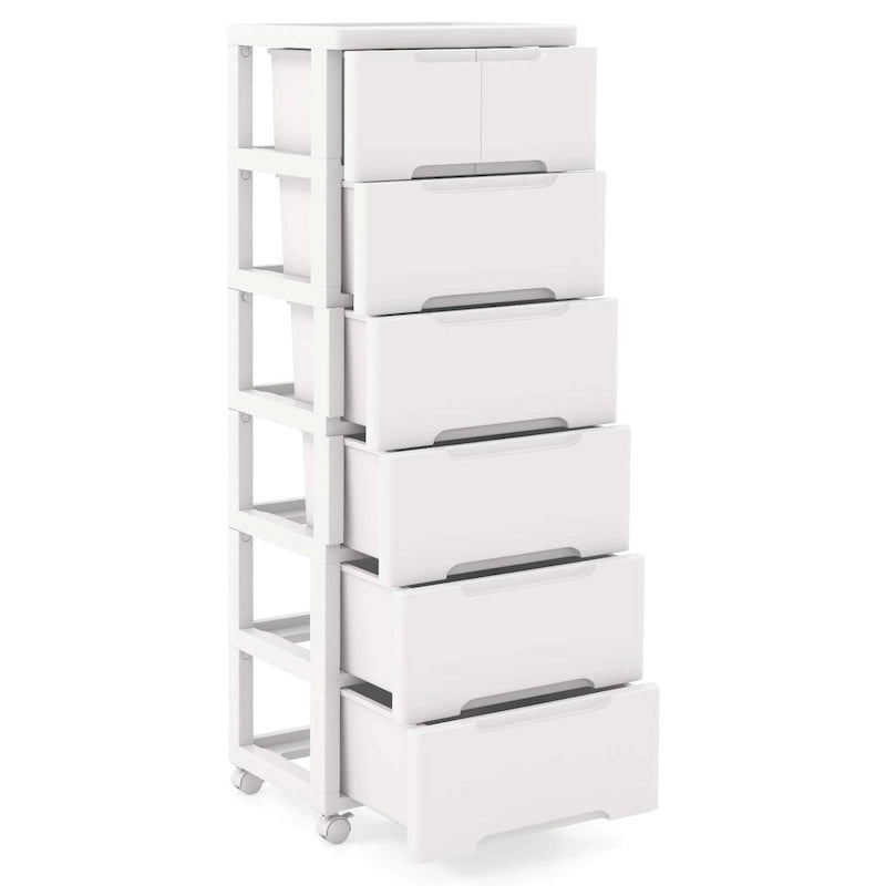 1 PCS 7-Drawer Plastic Rolling Storage Cart with 4 Universal - See Details