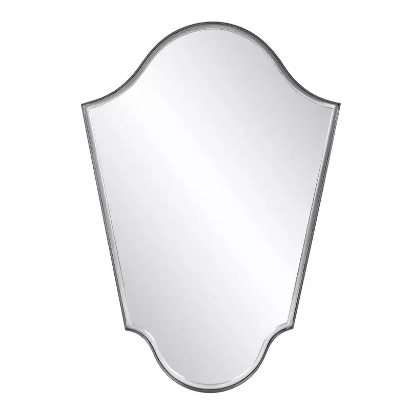 Howard Elliott 41.5"x29" Arched Wall Mirror with Matte Gray Iron Frame: Modern Style, No Assembly, Wall Mount