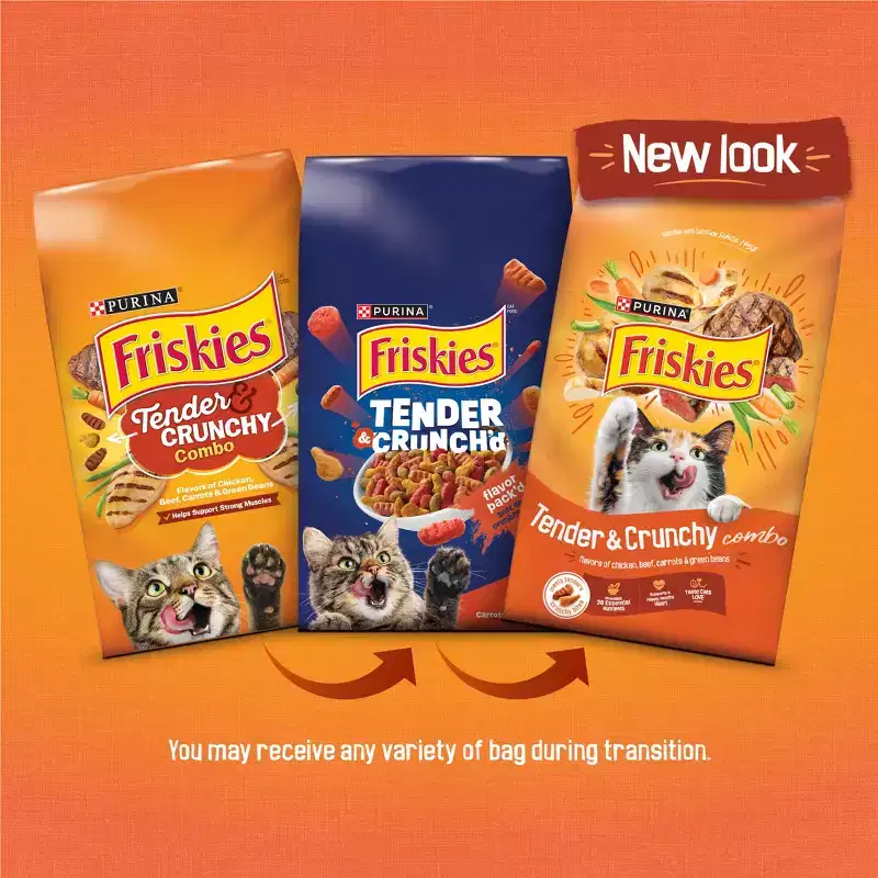 Friskies Tender & Crunchy with Flavors Chicken,Beef,Carrots&Green Beans Adult Complete & Balanced Dry Cat Food - 16lbs