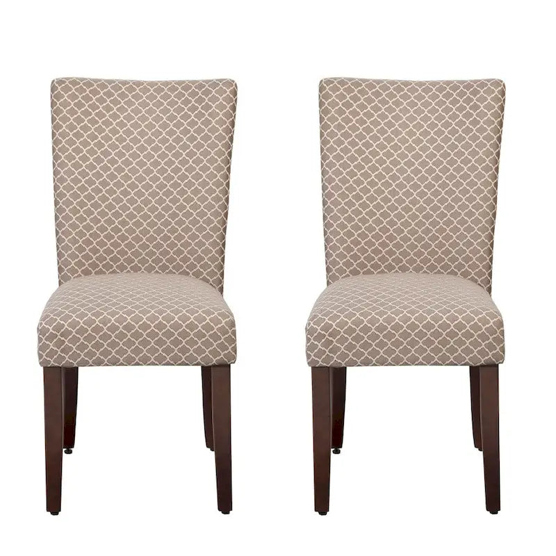Mocha cream-colored four-leaf clover pattern pastor chairs (set of 2)