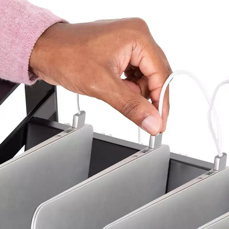 Line Leader Open Charging Cart Holds Up to 16 Devices Black