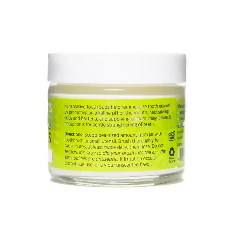 Uncle Harrys Natural Products Alkalizing Nonabrasive Brushing Soap Tooth Suds, Peppermint, Remineralizes Tooth Enamel and Promotes Alkaline pH