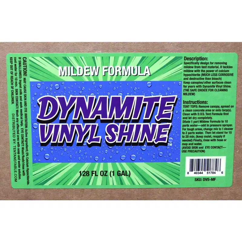 Dynamite Vinyl Shine Mildew Formula Tents Bounce Houses Water Slides, 1 Gallon