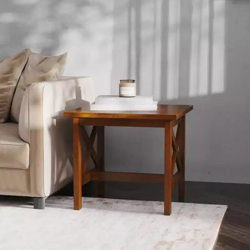 Emma and Oliver Solid Wood Farmhouse Style End Table