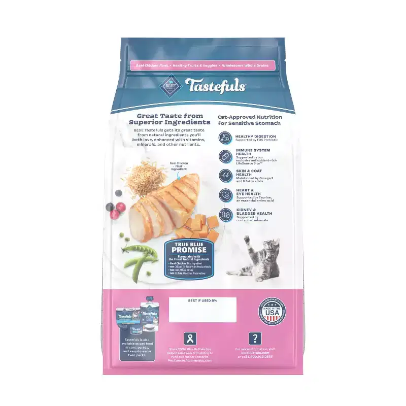 Blue Buffalo Tastefuls Sensitive Stomach Natural Adult Dry Cat Food with Chicken