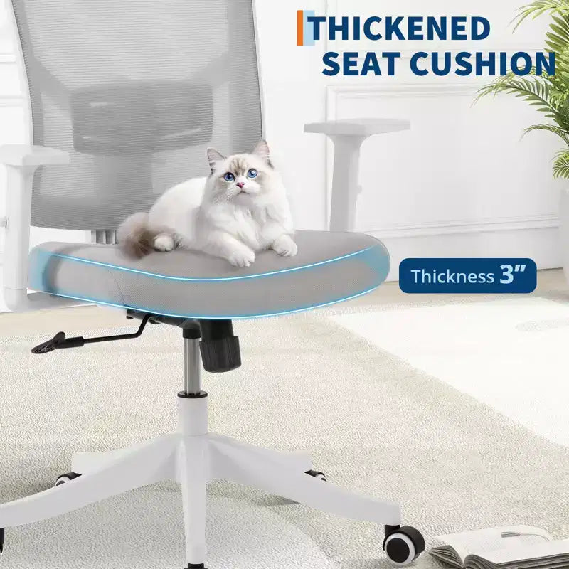 Ergonomic Reclining Office Chair  High Back Mesh Desk Chair with Adjustable Headrest, Full Lumbar Support, Home Office Chair, Gaming Chair