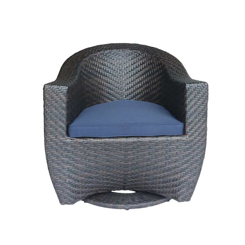 Big Sur Outdoor Wicker Swivel Chair with Outdoor Cushion by Christopher Knight Home