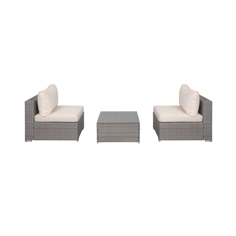 Luxton 64 Wide Outdoor Cushioned Chairs with Coffee Table