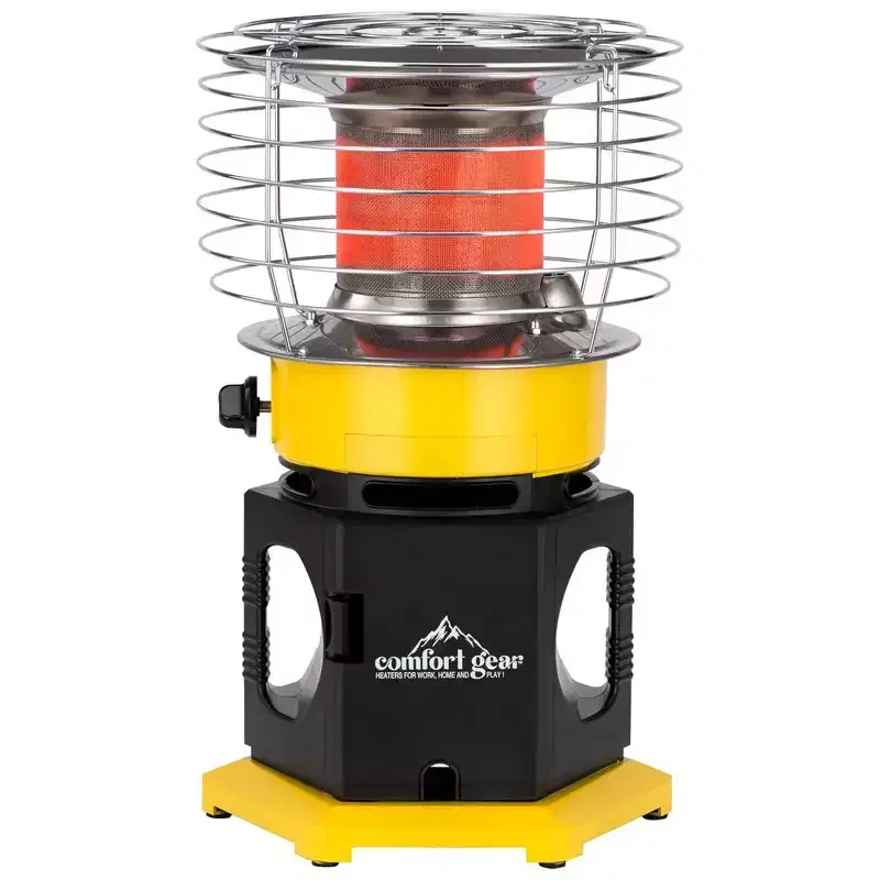 Comfort Gear 2 Pack 360 Degree Propane Space Heater, 13,500 to 18,000 BTU Indoor/Outdoor Portable Radiator for 450 Square Feet, Yellow/Black