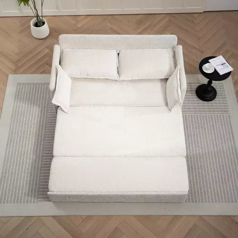 59.5/73.6W Pull Out Sofa Bed, Corduroy Convertible Sleeper Sofa Couch with Side Storage & USB Charging Station - ModernLuxe