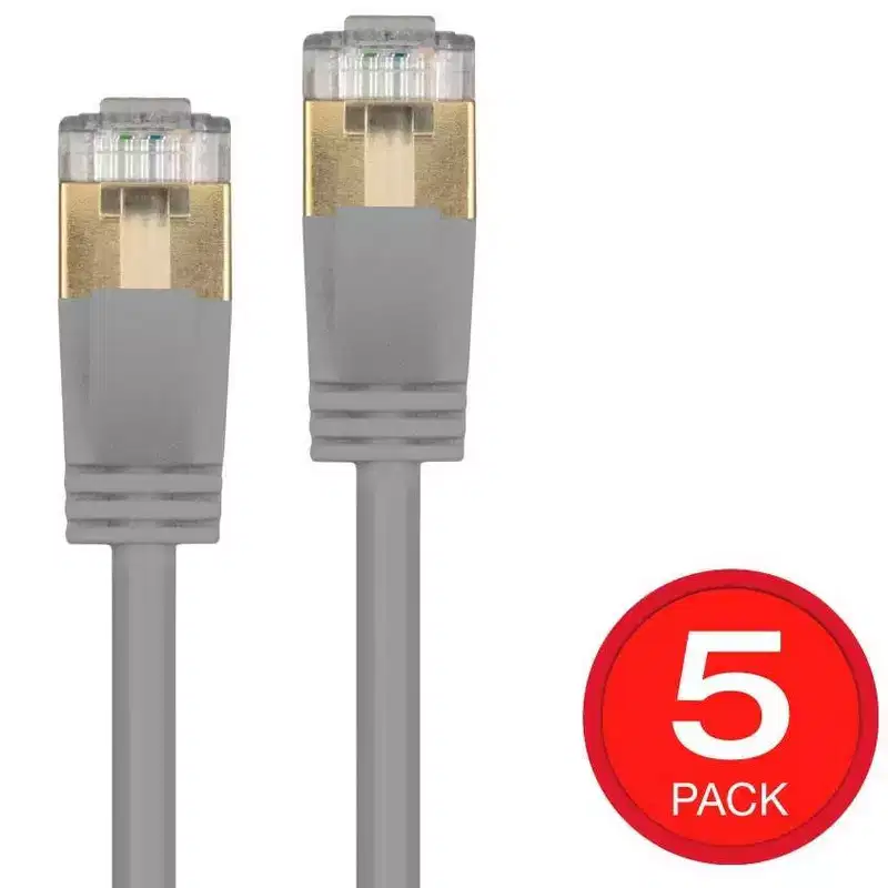 Monoprice Cat6A Ethernet Patch Cable - 10 Meters - Gray (5 pack) Snagless RJ45, Stranded, S/STP, Pure Bare Copper Wire, 36AWG, Computer Networking