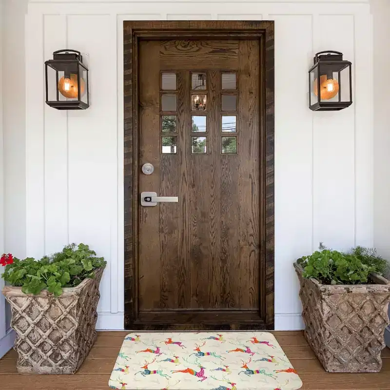 Lomsoe 1pc Deer Print Doormat Indoor Front Door Mats Non-Slip Entryway Floor Mats Porch Outdoor Welcome Mat Bathroom Carpet Decor.