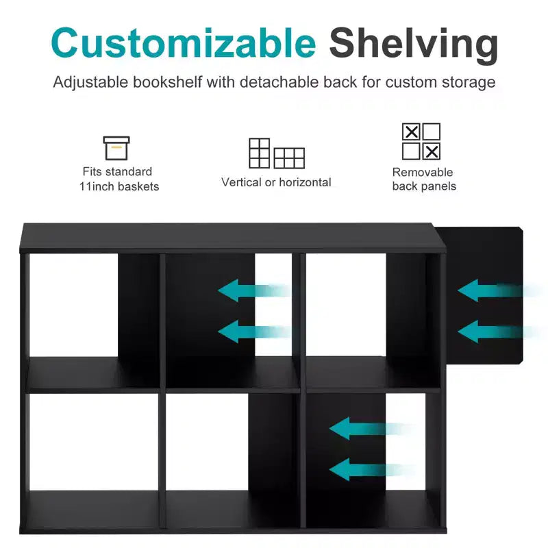 MAYEERTY Open Cube Storage Organizer, Bookshelf with Removable Back Panels for Living Room Bedroom