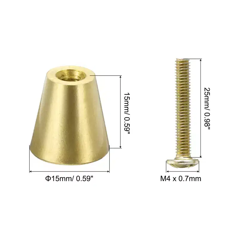 Unique Bargains Brass Rustproof Corrosion Resistant Smooth Surfaces Cabinet Knob Brushed Gold
