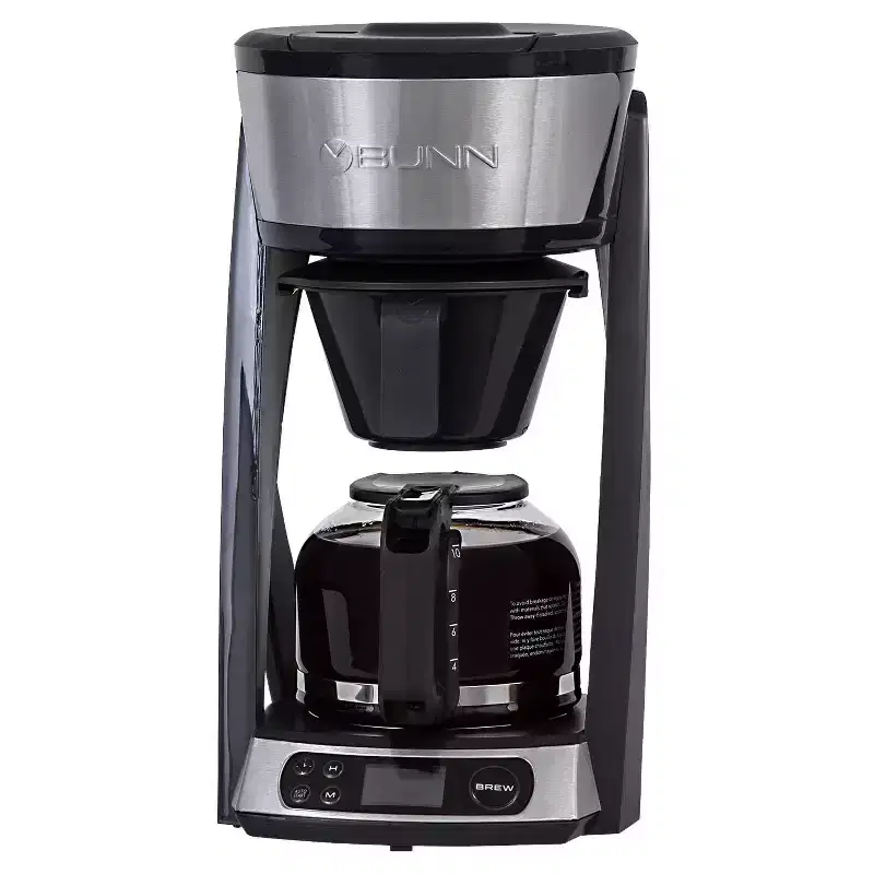 BUNN Heat N' Brew 10 Cup Programmable Coffee Maker - Black: Drip, Electric, Dishwasher-Safe, Basket Filter, 1300W