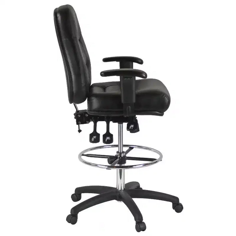 HomeStock 40.75 in.H Adjustable Height Black Foam Seat Material with Casters/Wheels Office Chairs