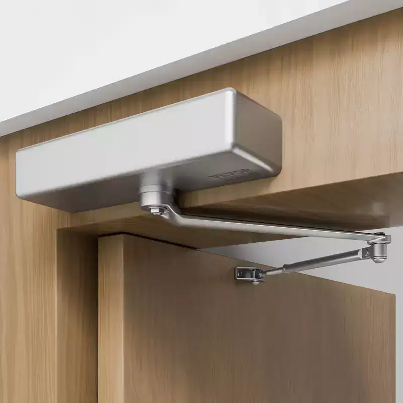 VEVOR Door Closer, Automatic Door Closer Commercial or Residential Use for Door Weights 330Lbs,Adjustable Size Hydraulic Buffer Door Closers, Silver