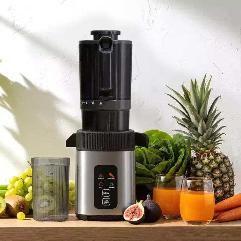 Slow Masticating Juicer with Touch Screen & 3 Speed Modes, 4.35 Large Feed Chute Cold Press Juicer for Whole Fruits and Vegetables