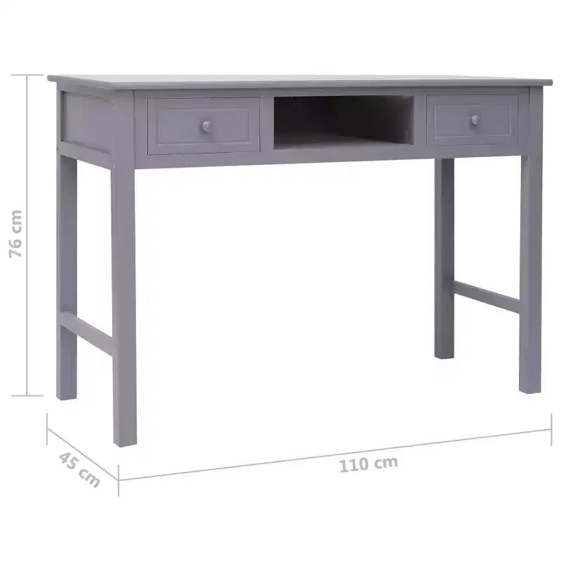 Desk Grey Paulownia wood, Poplar wood Medium Desk Rectangular