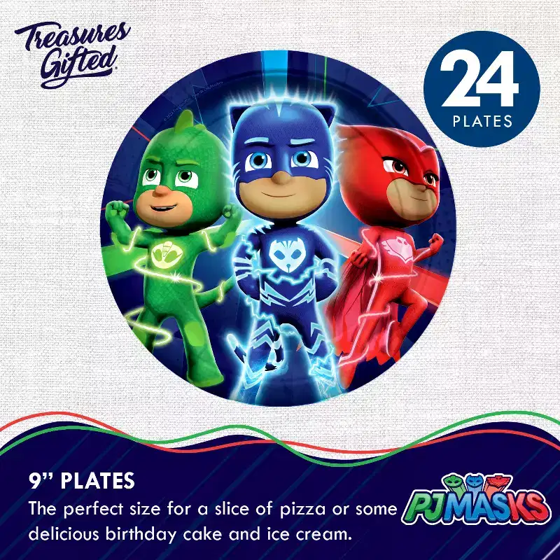 Treasures Gifted PJ Masks Party Tableware Deluxe Set for 24 Guests