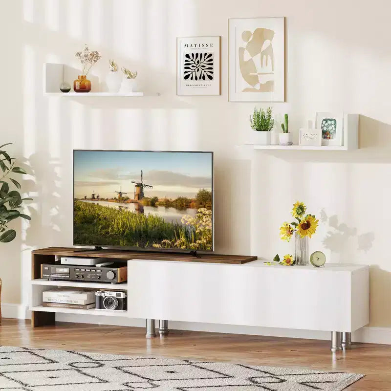 Costway TV Stand Modern Entertainment Center TV Cabinet for TVs up to 80 Inches