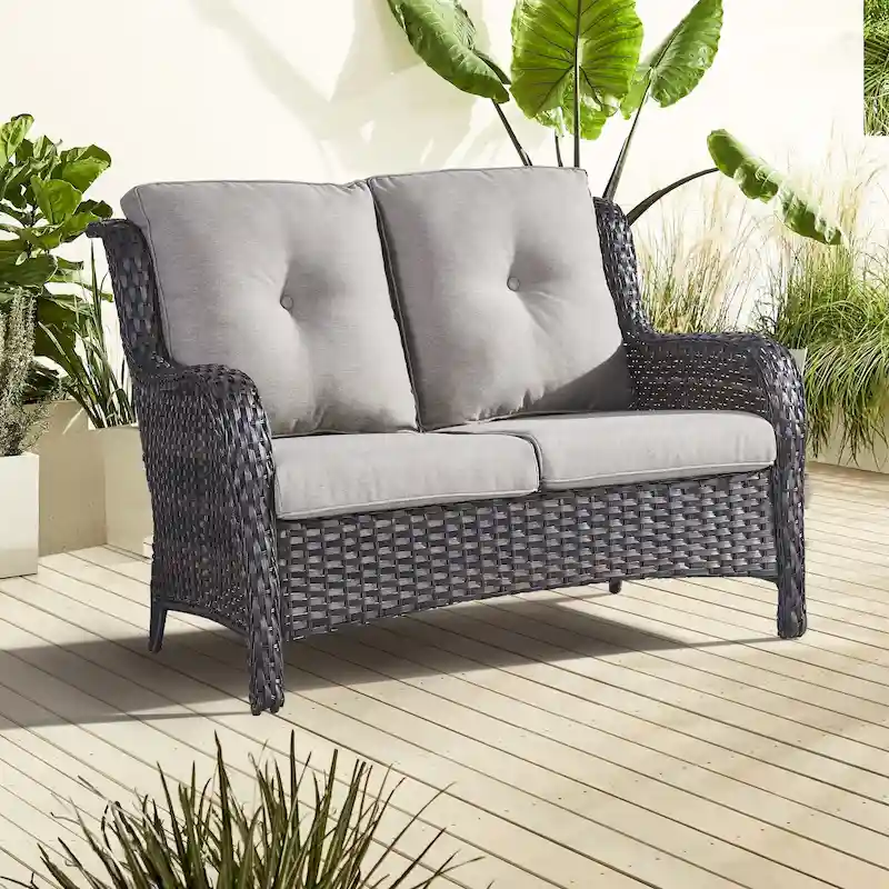 Gymojoy Outdoor Furniture Patio Sofa Loveseat Rattan Sofa Garden Sofa