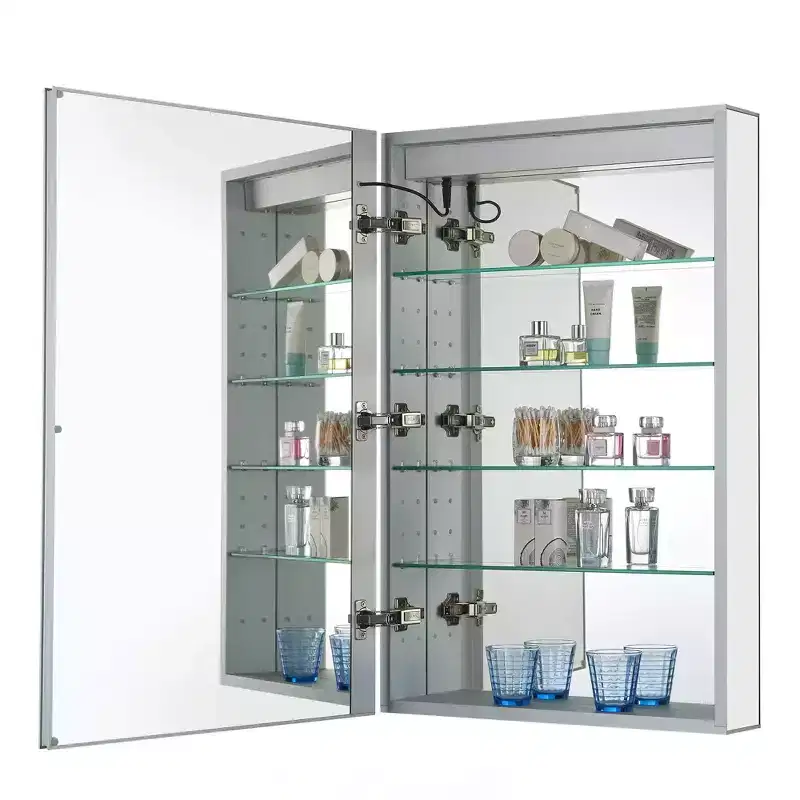 Fine Fixtures Frameless Mirrored Medicine Cabinet with LED Lighting