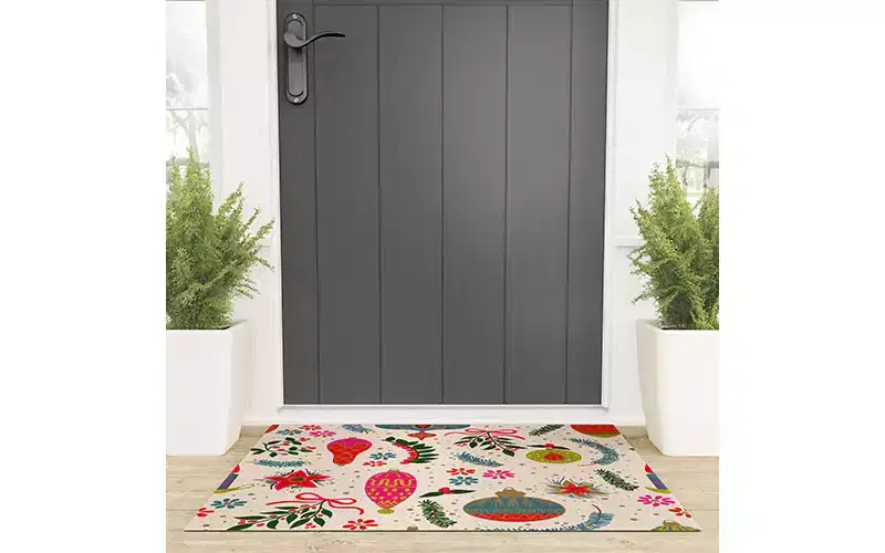 Emanuela Carratoni Christmas Vintage Decorations Welcome Mat -Society6