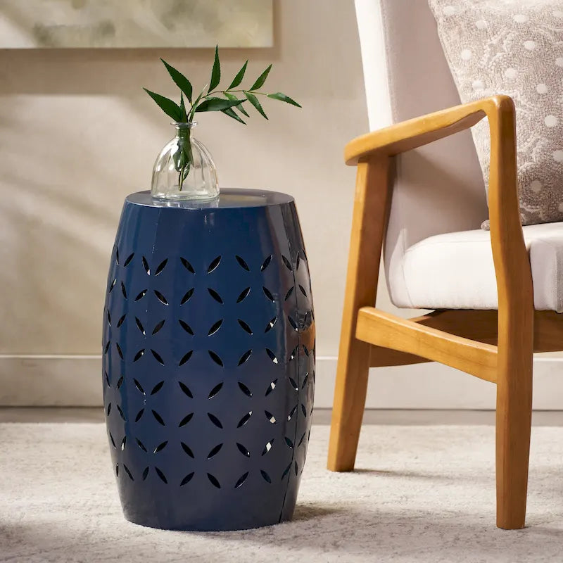 Lilac Indoor/Outdoor Round Iron End Table by Christopher Knight Home