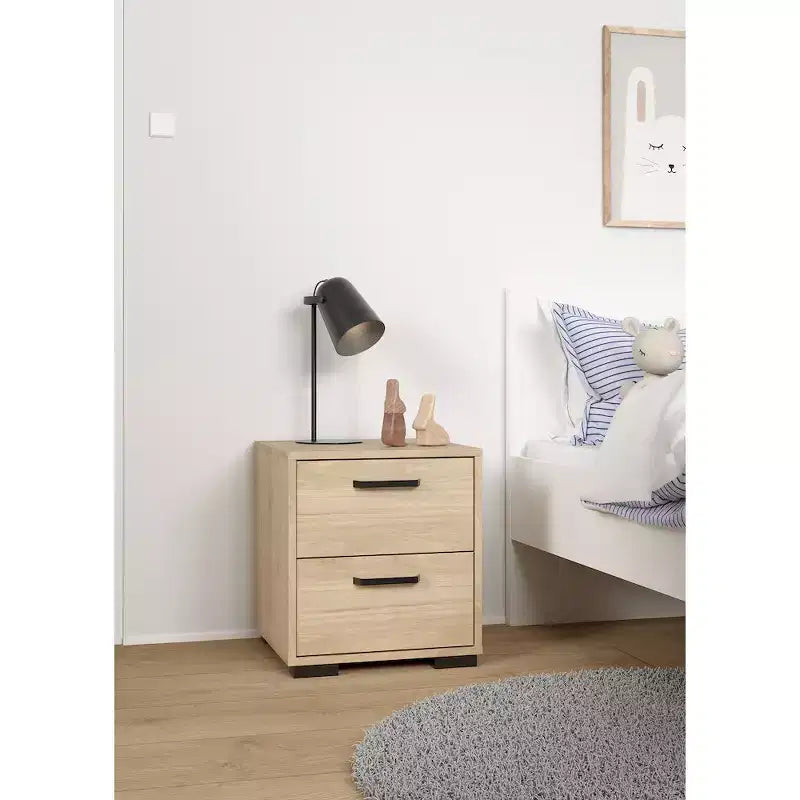 Tvilum, Sofia 2 Drawer Nightstand, Jackson Hickory