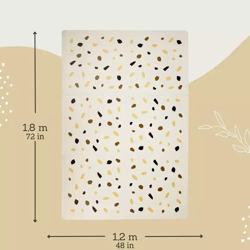 Hakuna Matte: Stylish Baby Play Mat: Confetti & White Design - 72x48'