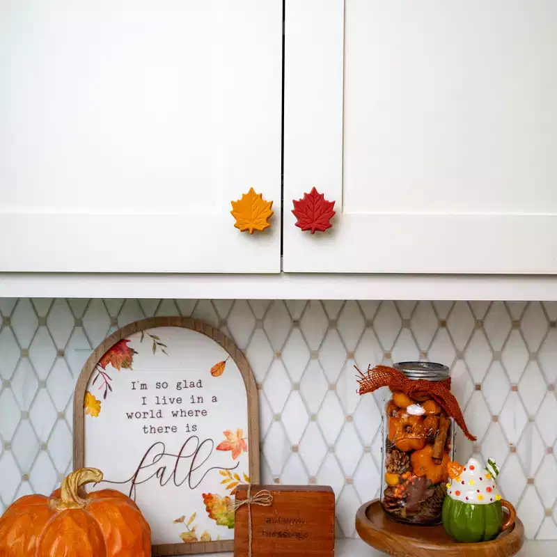 Knobz: Decorative Knob Cover, Fall Leaf, 12pk, Stretch Over Hardware Decoration
