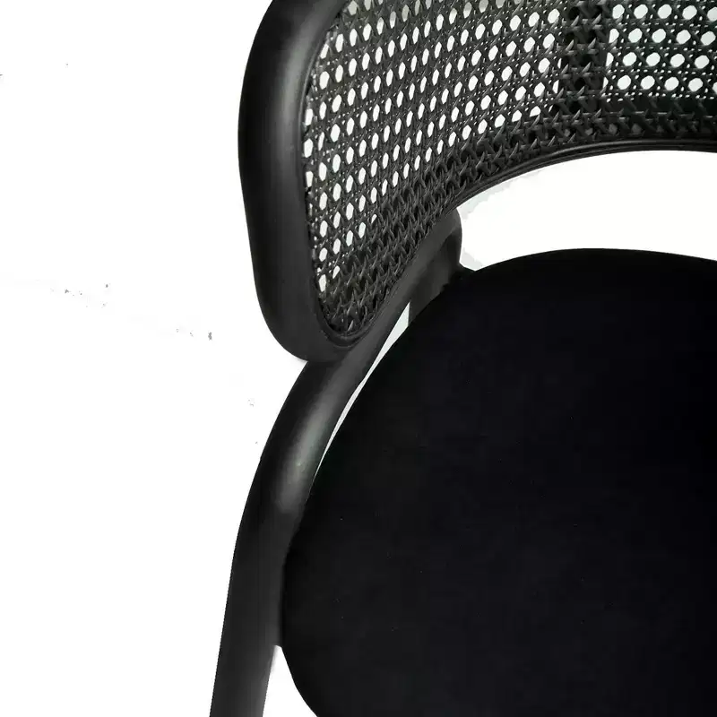 LeisureMod Ervilla Modern Dining Side Chair  Cozy Upholstered Accent Armchair with Black Iron Legs, Kitchen, Dining Room, Cafe, Restaurant Seating