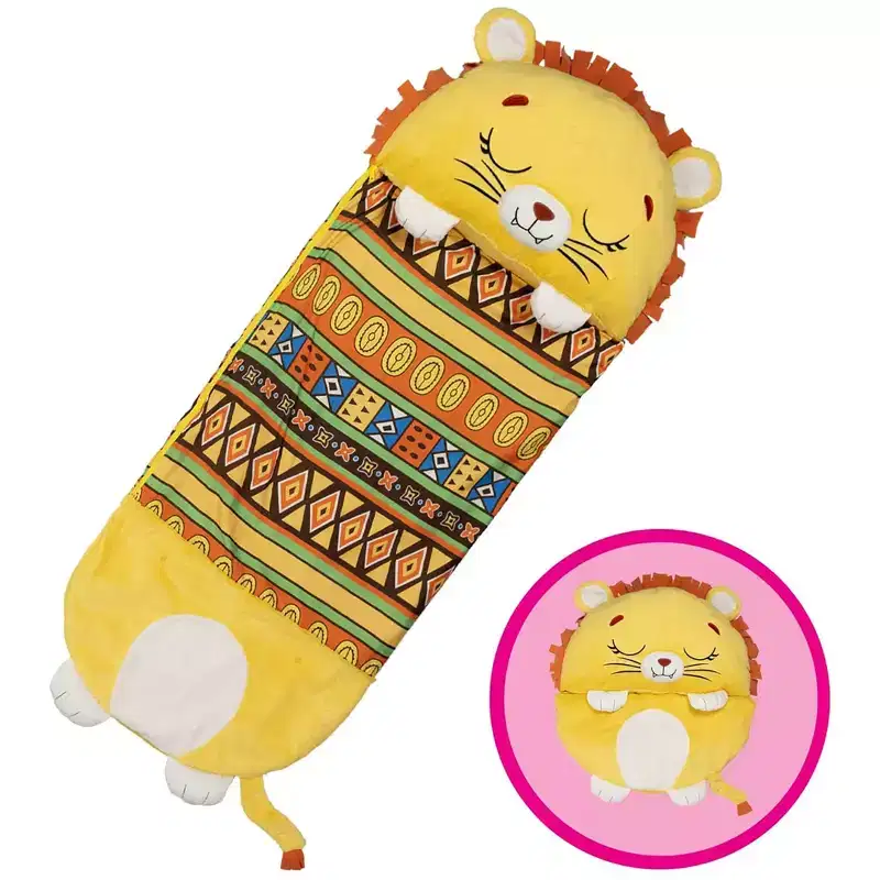 Happy Nappers: Pillow & Sleepy Sack: Medium - Lion Lex - 54 x 20, 2-In-1: Plush Animal Opens Into Sleeping Bag, Soft Play & Nap Character, Kids 3+