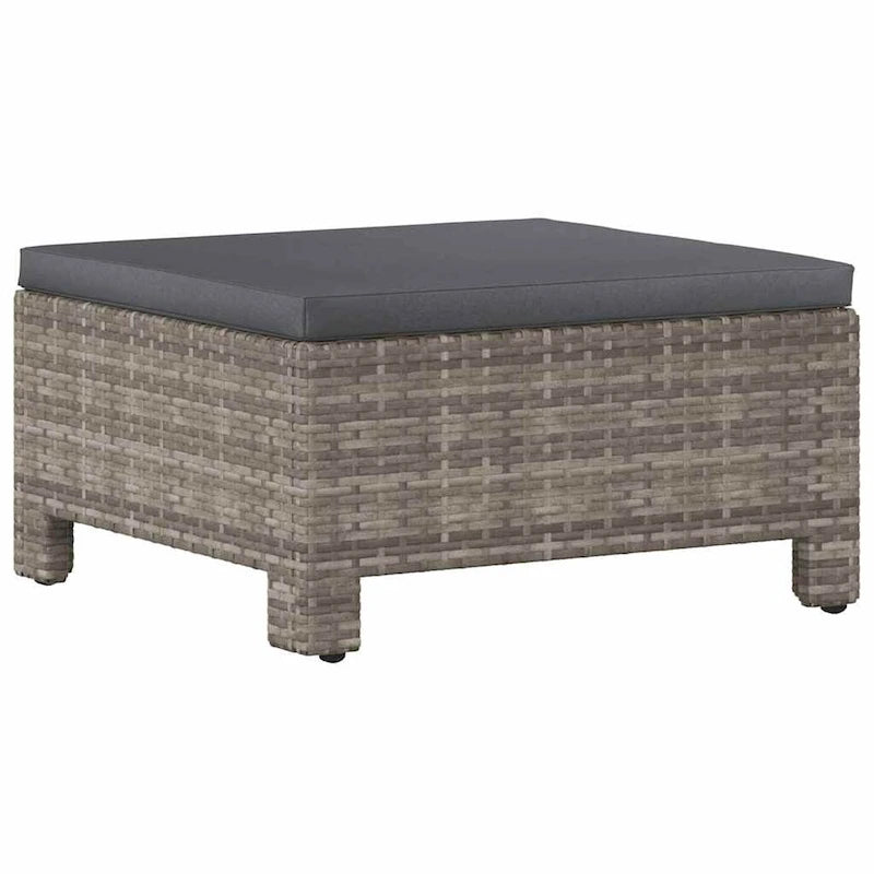 vidaXL 2-Seater Patio Sofa with Cushions Gray Poly Rattan