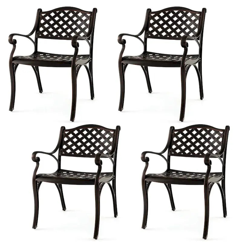 Cast Aluminum Outdoor Patio Chairs, Set of 2, All Weather