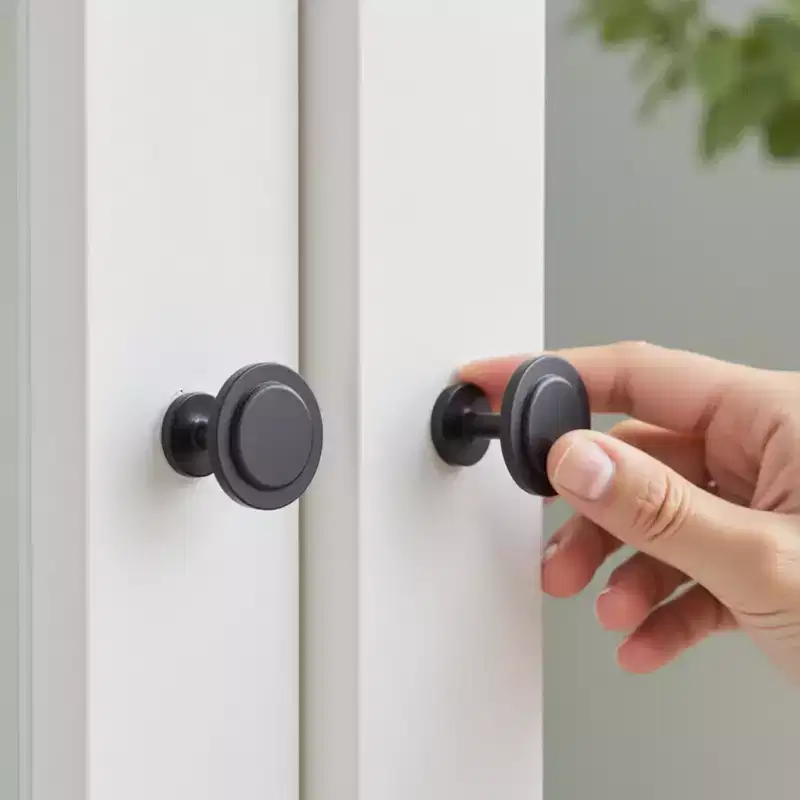 VEVOR Cabinet Knobs, 30 Pack, 1.22 Inch Black Zinc Alloy Drawer Pulls & Door Handles, Mushroom Kitchen Solid Knobs Dresser Handles, Black
