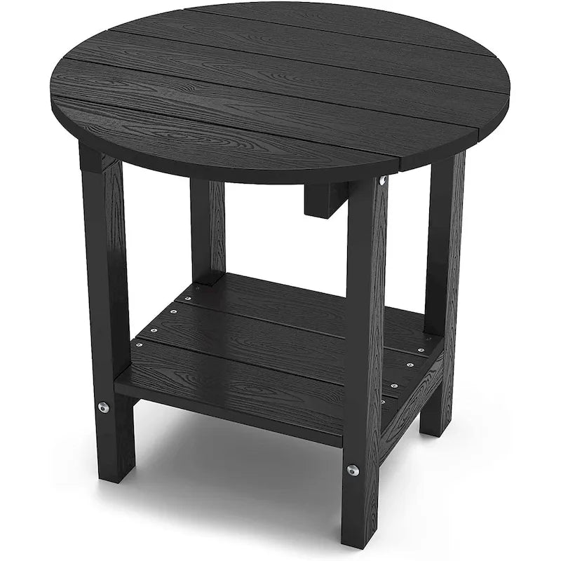 WINSOON All Weather HIPS Outdoor Side Tables 2-Tier Adirondack Tables End Tables 18inch