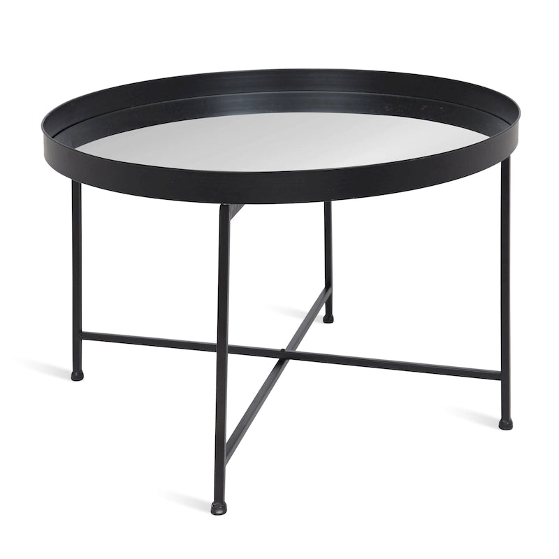 Round Metal Coffee Table with Sturdy Iron Frame - Modern Minimalist Center Table for Living Room, 28-Inch