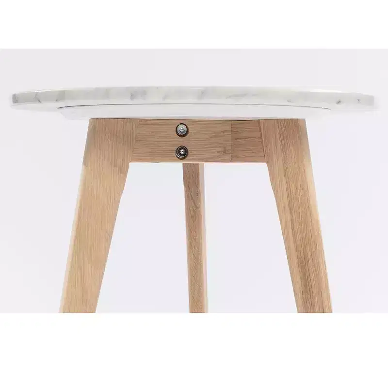 The Bianco Collection Cherie 15 Round Italian Carrara White Marble Side Table