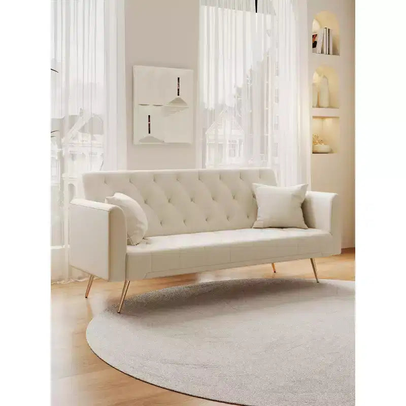 Velvet Convertible Loveseat Sofa Bed, Multiple Colors, Seats 3