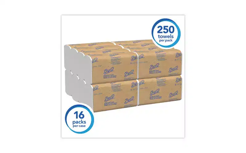Scott Essential Single-Fold Towels, Absorbency Pockets, 9.3 x 10.5, 250 / Pack, 16 Packs / Carton