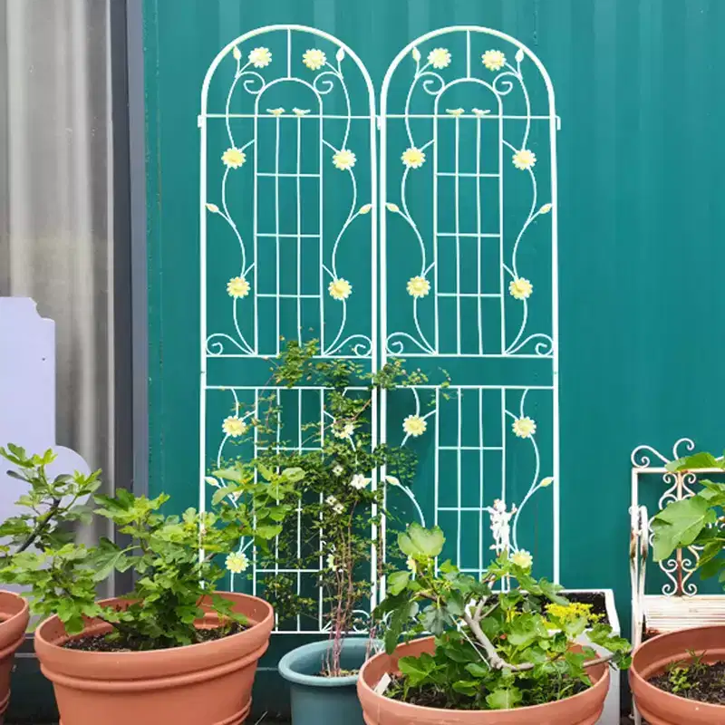 MAYEERTY 2 Pack 86.7 x 19.7 Green Rustproof Metal Garden Trellis for Climbing Plants