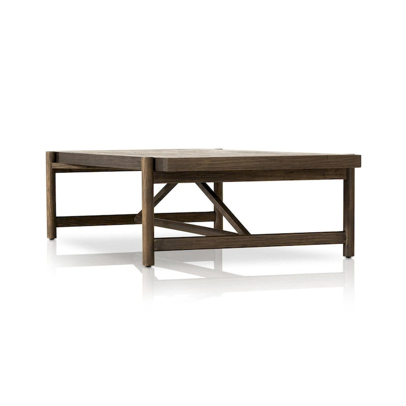 Large Rectangular Coffee Table, Solid Wood Construction, Living Room Centerpiece