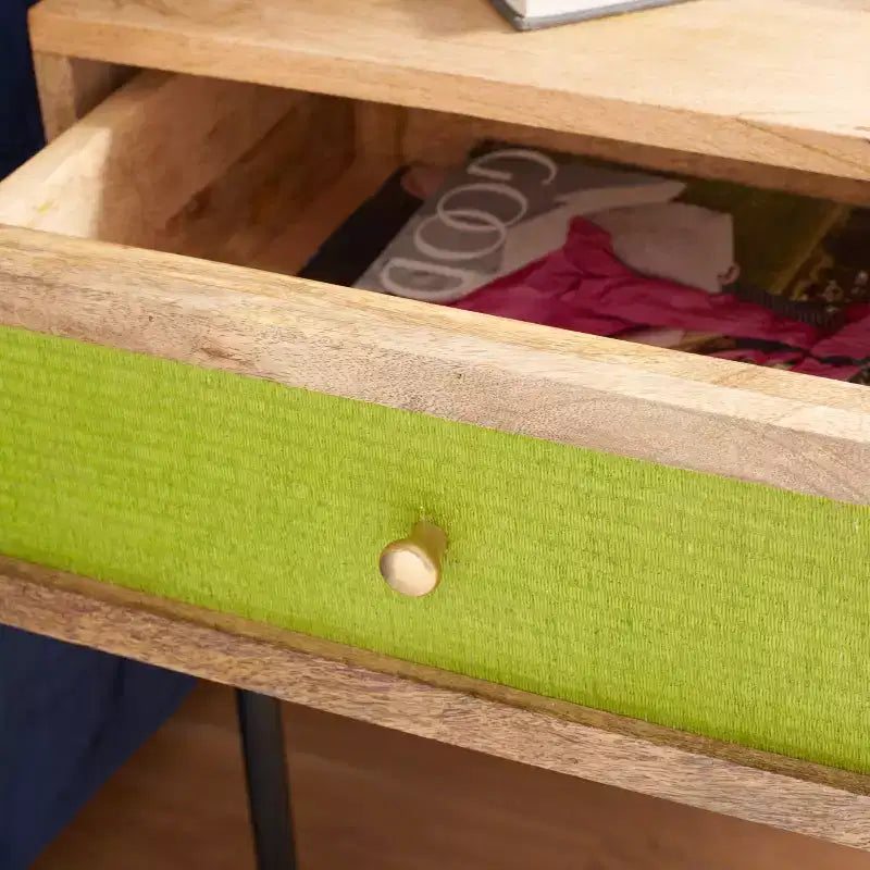 Bahiti 1 Drawer Nighstand - NST9008 - Natural/Black - Safavieh