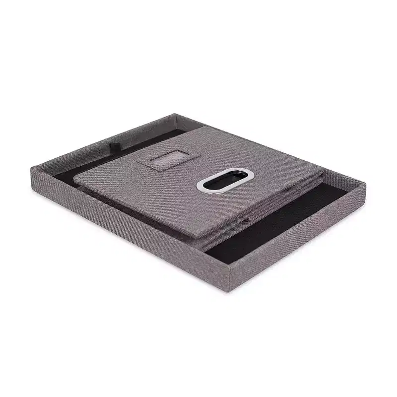 Internet's Best 4-Pack Collapsible File Storage Organizer with Lid - Grey