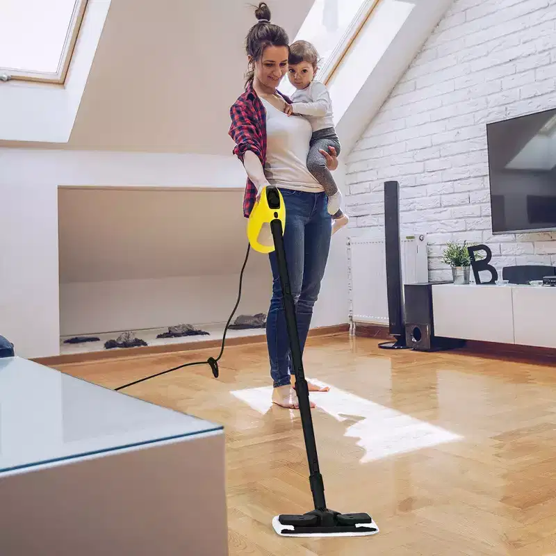 Costway 1400W Multipurpose Pressurized Steam Cleaner Mop W/ 17 Pieces Accessories Yellow