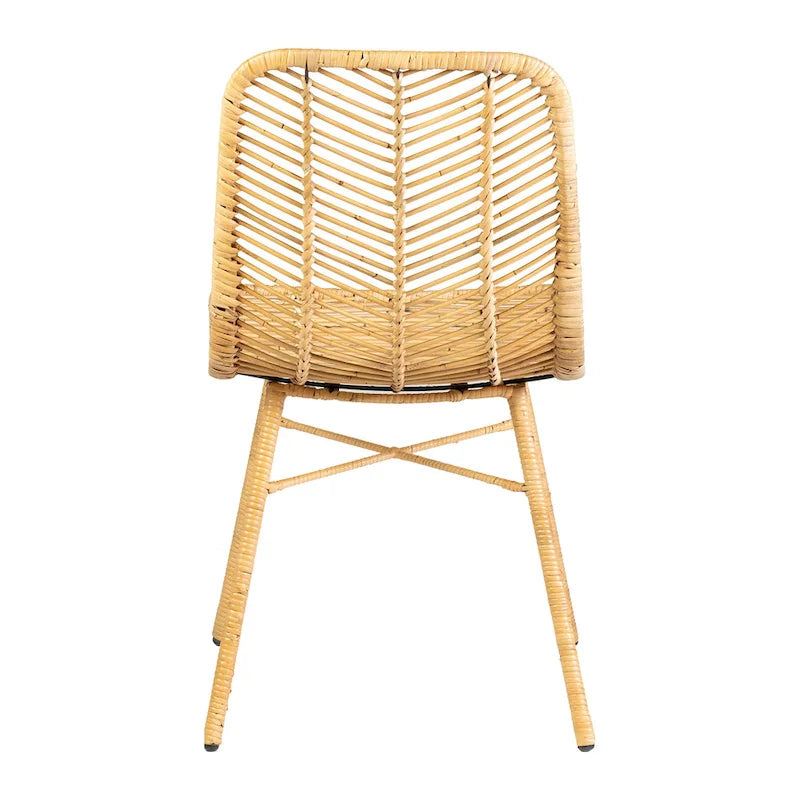 Handmade Natural Rattan Dining Chairs, Set of 2