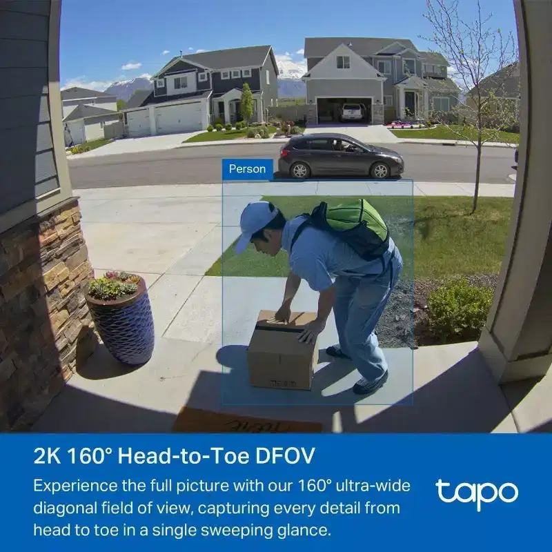 TP-Link Tapo Doorbell (TDB21): Wi-Fi Video Surveillance, 2-Way Talk, Motion Detection